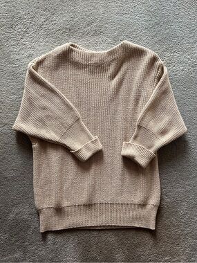 Relaxed Crewneck Sweater in Light Beige